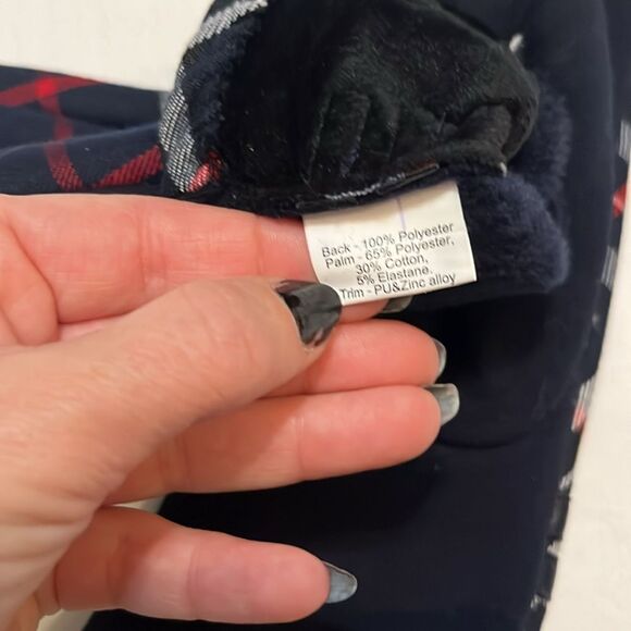 Heritage of Scotland Buckle Tartan Plaid Navy Tech Gloves Women OS NWOT Twee - Picture 5 of 6